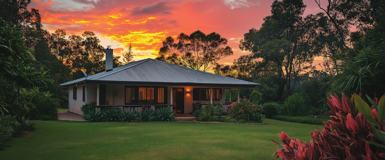 Image of an Australian house surrounded by bush