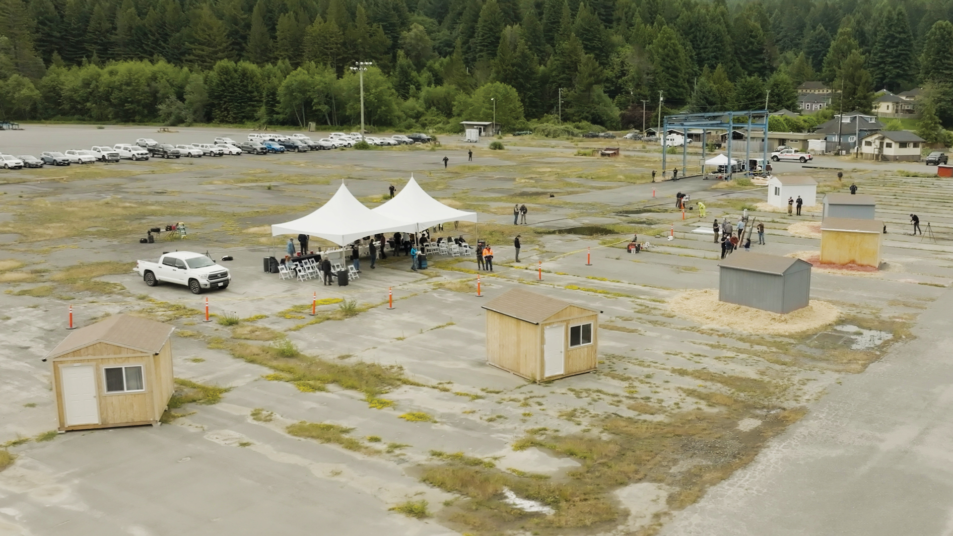 Korbel California FIRECOAT burn test site with six test homes